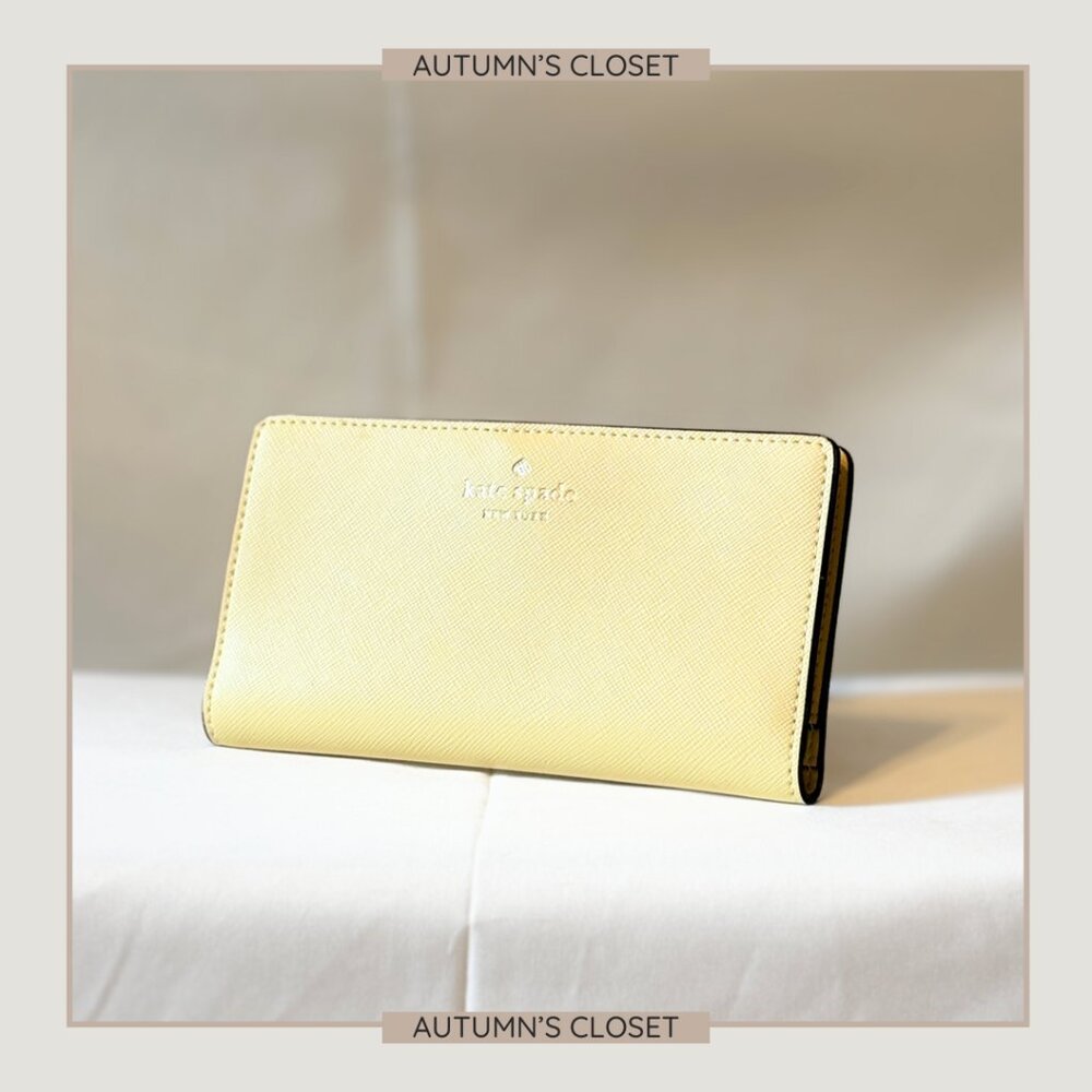 Kate Spade Pale Yellow Small Slim Bifold Wallet